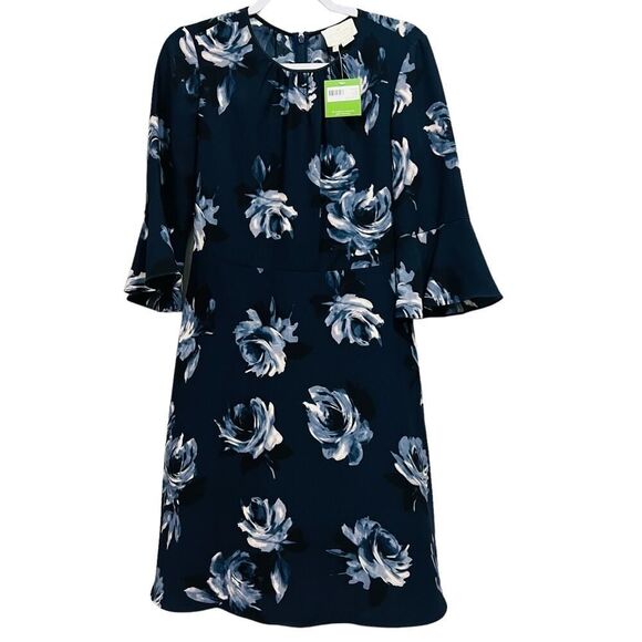 Kate Spade new York Night Rose Crepe Dress navy size 4 - Picture 2 of 10